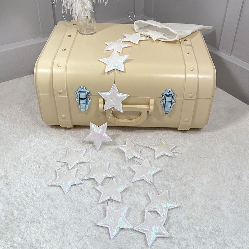 16 Sparkling White Star Garland