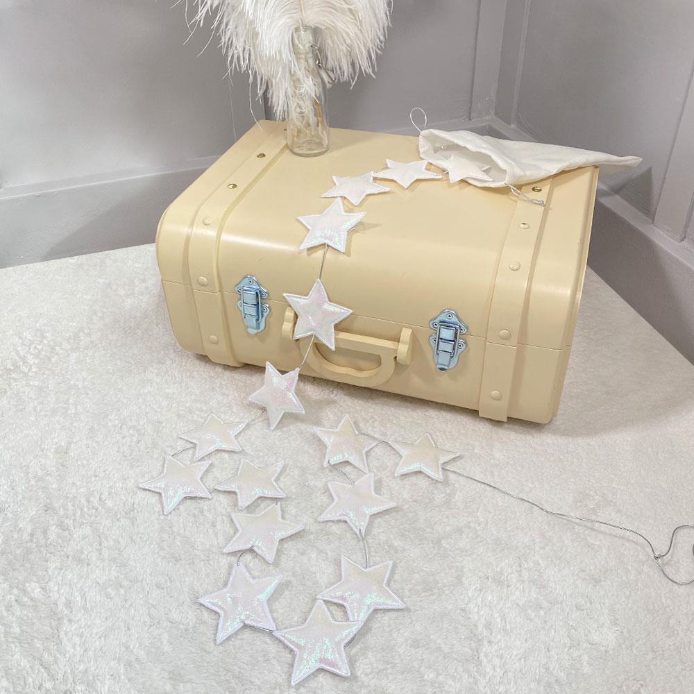 16 Sparkling White Star Garland