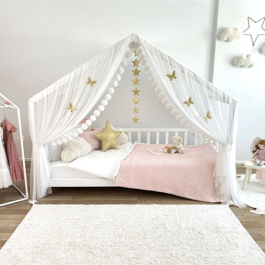 Montessori Bed Canopy Deluxe-White