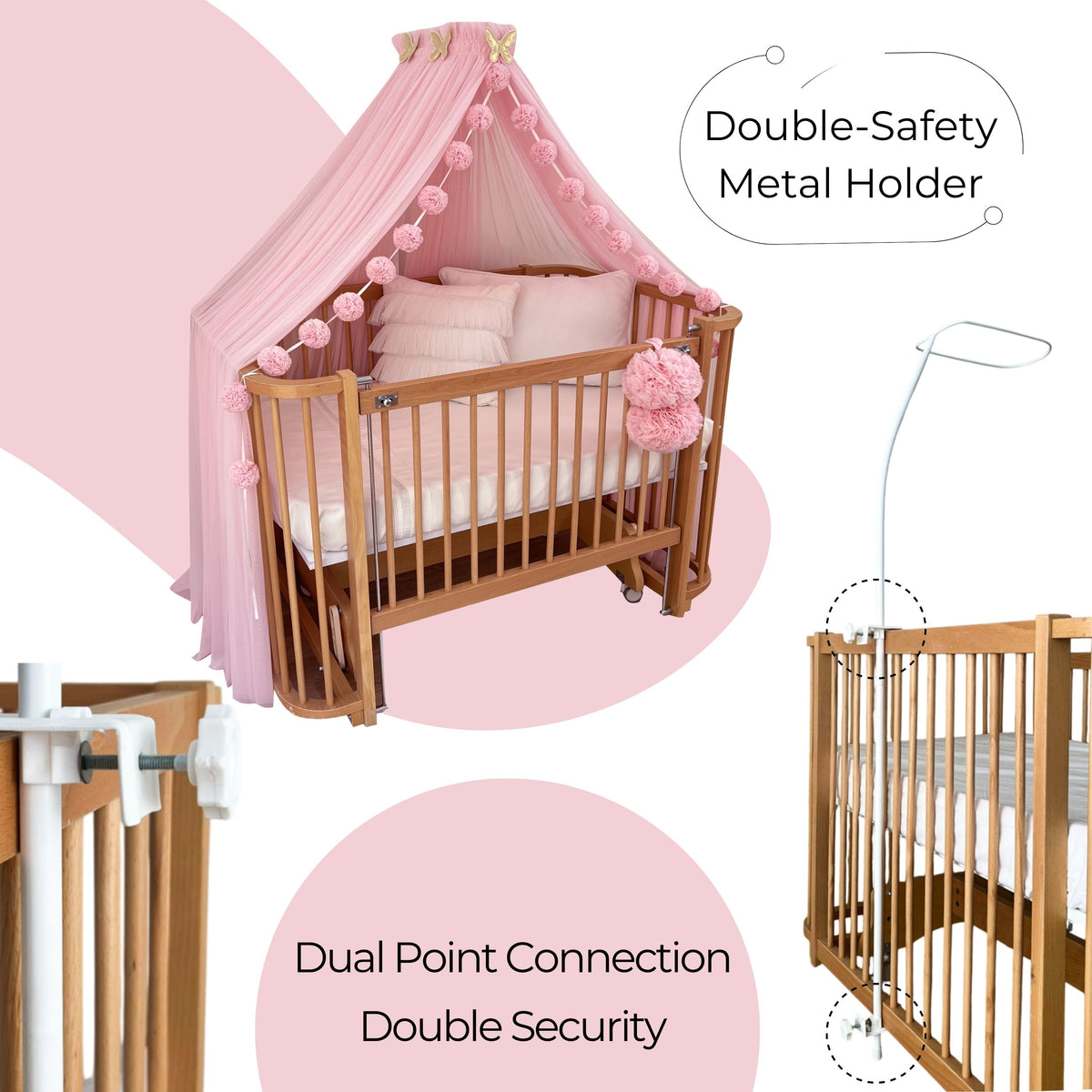 Crib Canopy-Pink