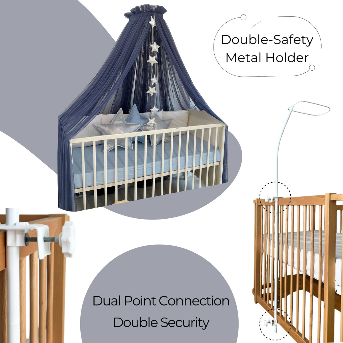 Crib Canopy-Glaucous Blue