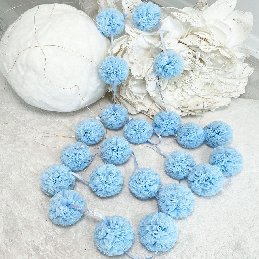 Mini Pompoms-Blue