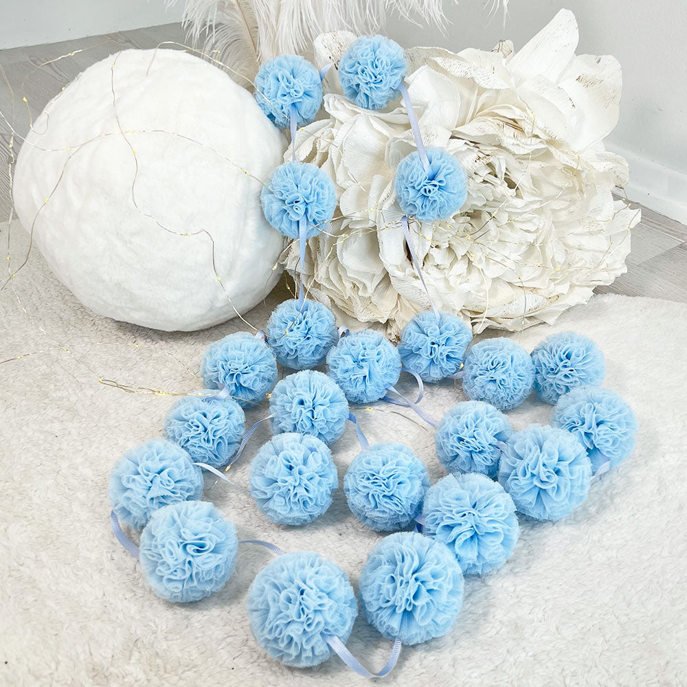 Mini Pompoms-Blue