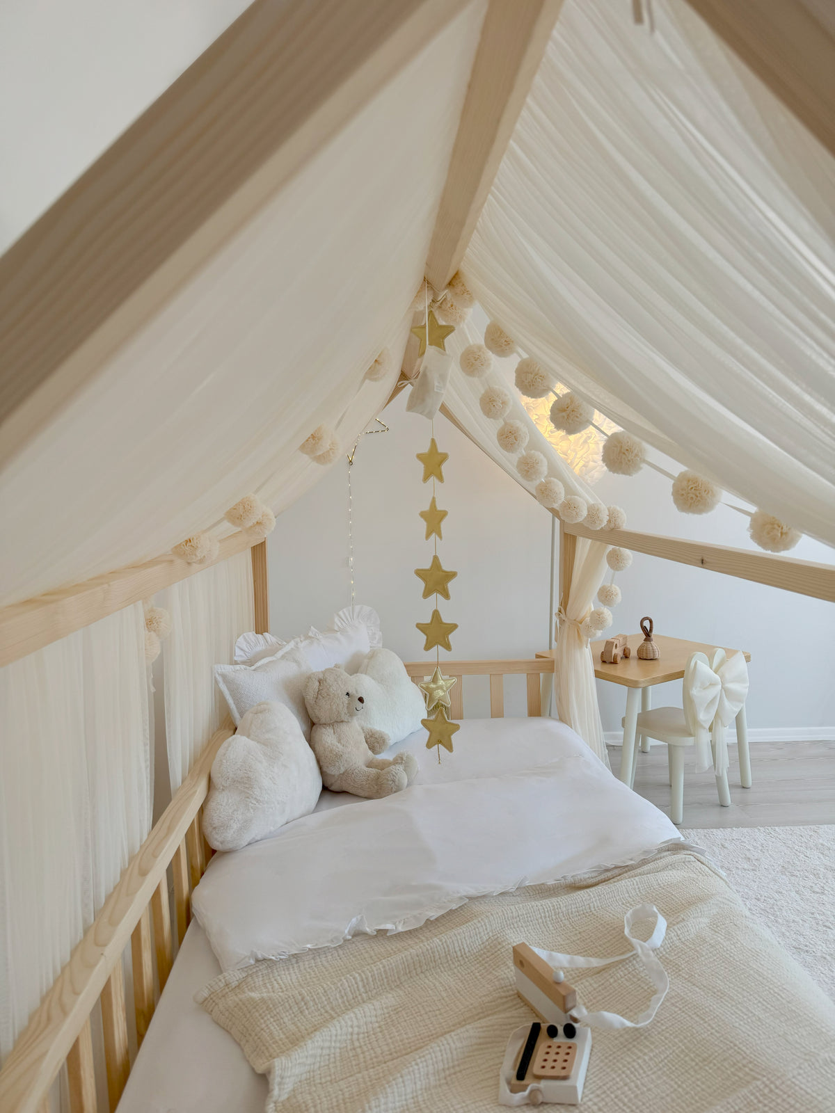 Montessori Bed Canopy Basic-Cream