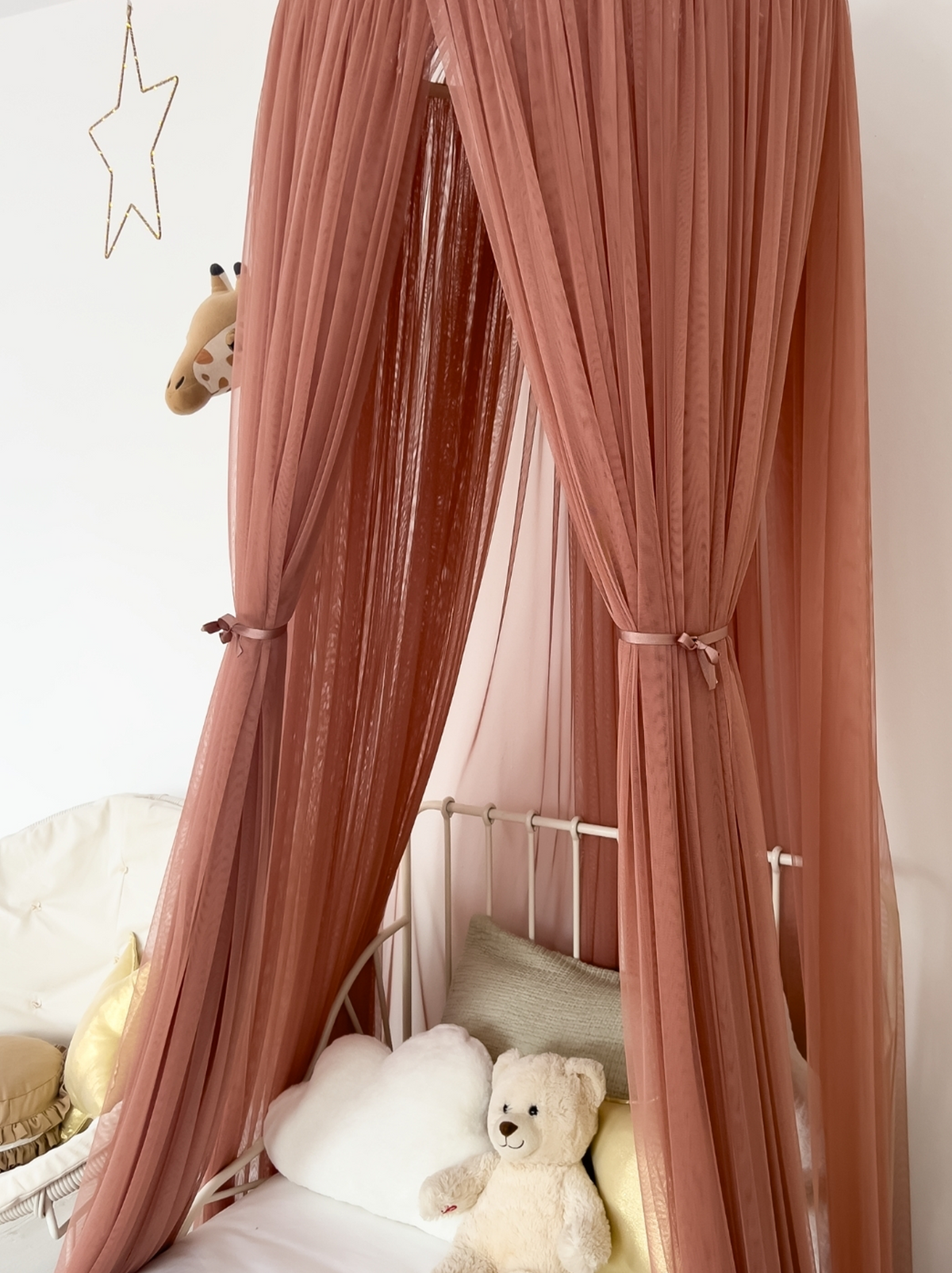Tulle Canopy-Pinkish Brown