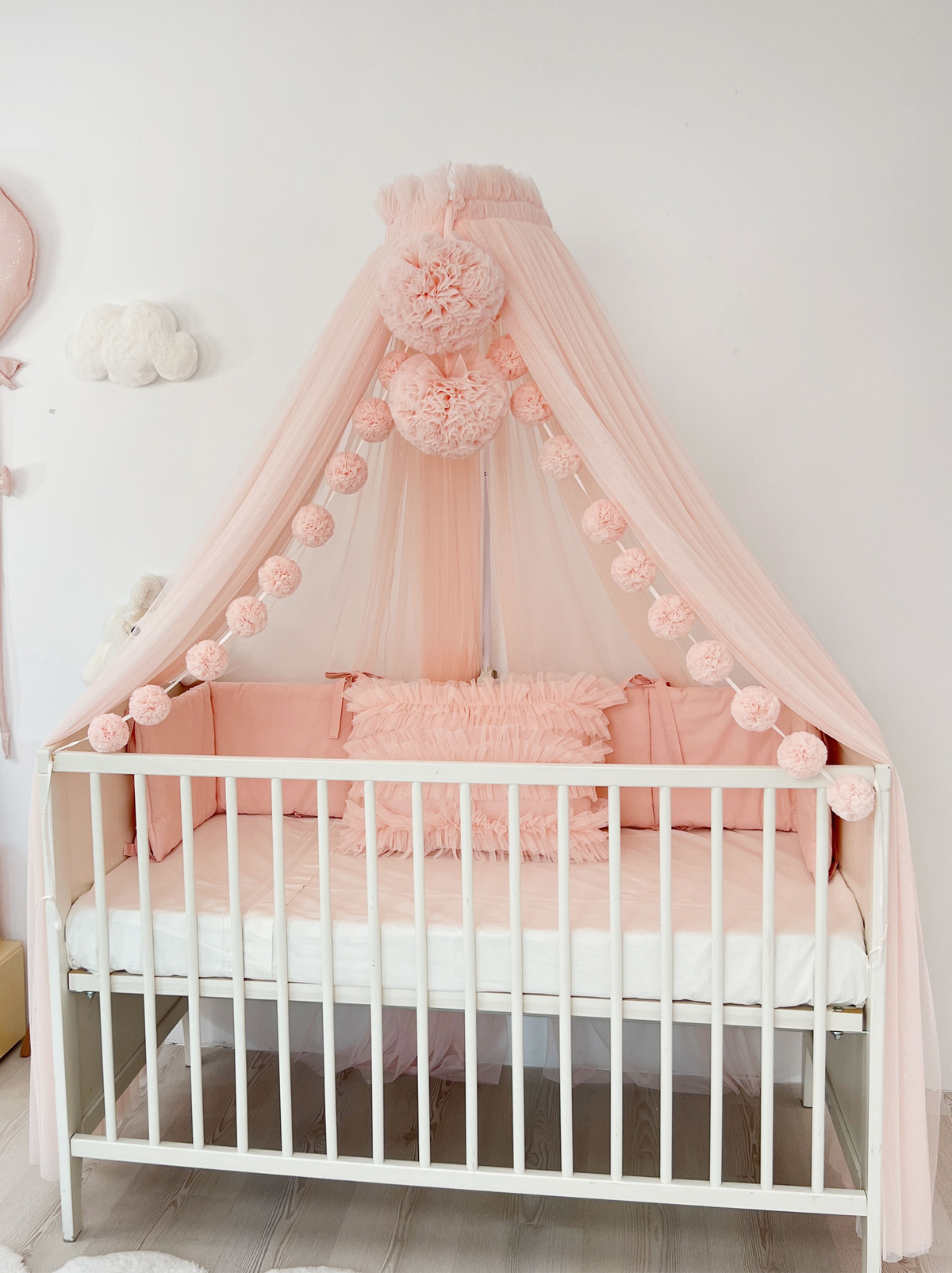 Crib Canopy-Baby Pink