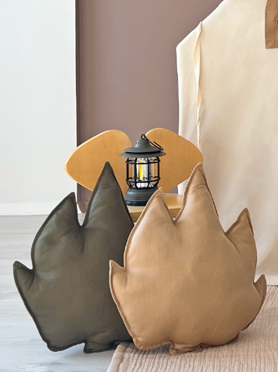 Beige Leaf Pillow