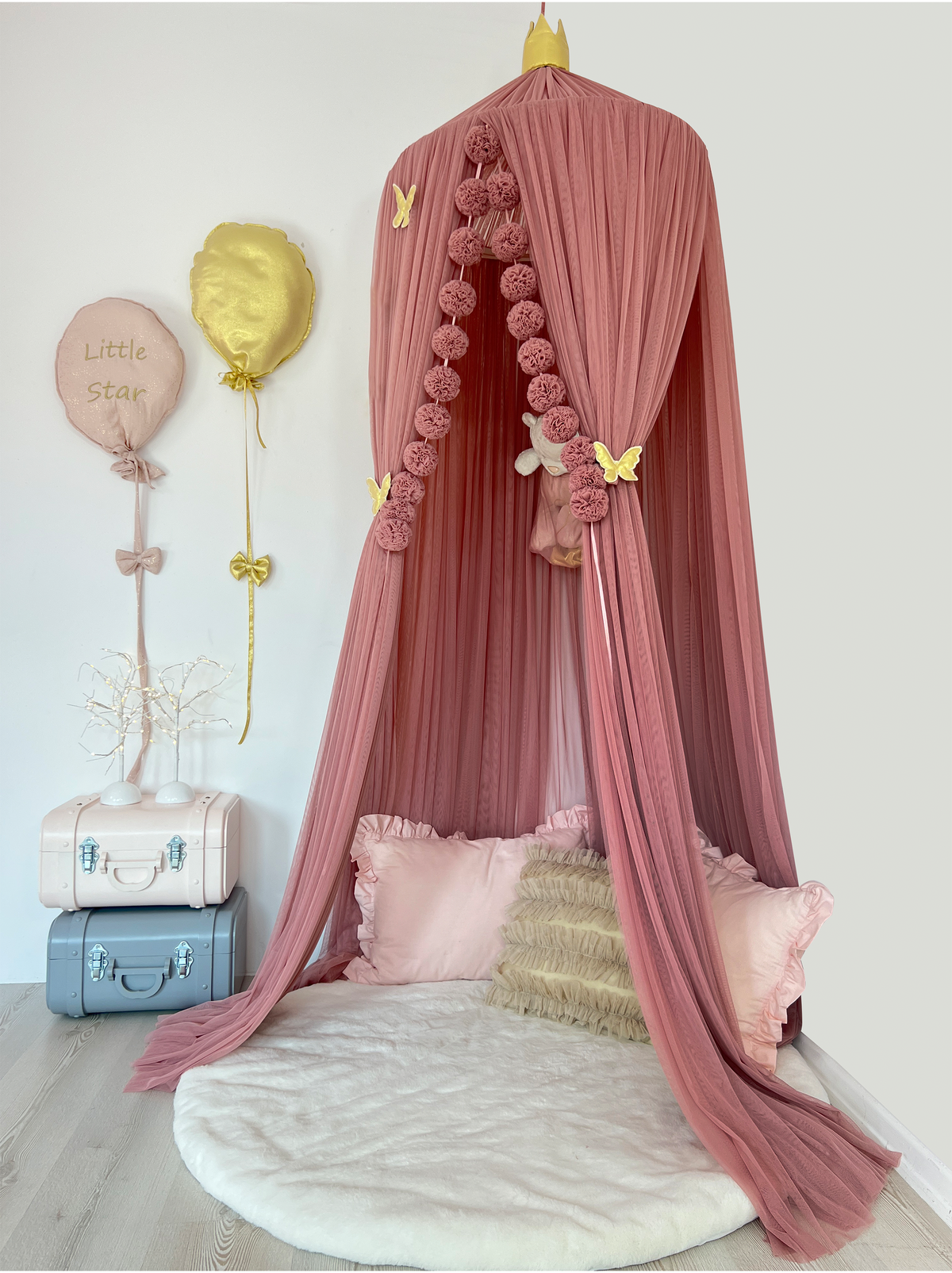 Tulle Canopy-Dusty Rose