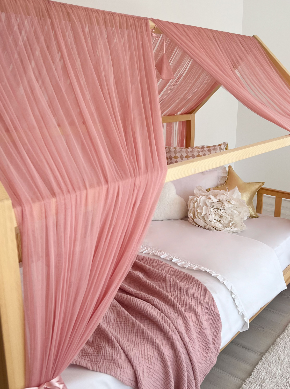 Montessori Bed Canopy Basic-Blush