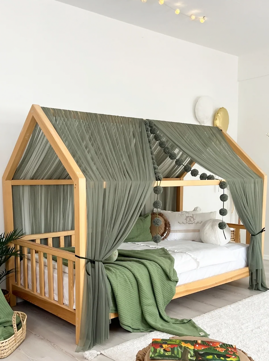 Montessori Bed Canopy Basic-Khaki Green