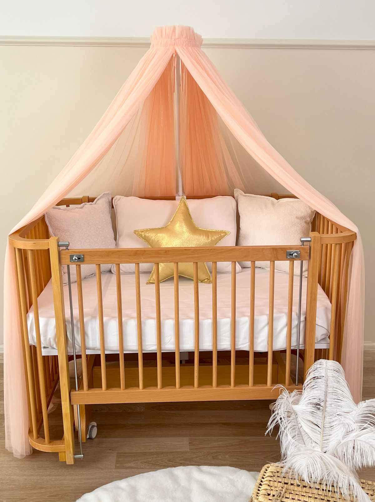 Crib Canopy-Salmon
