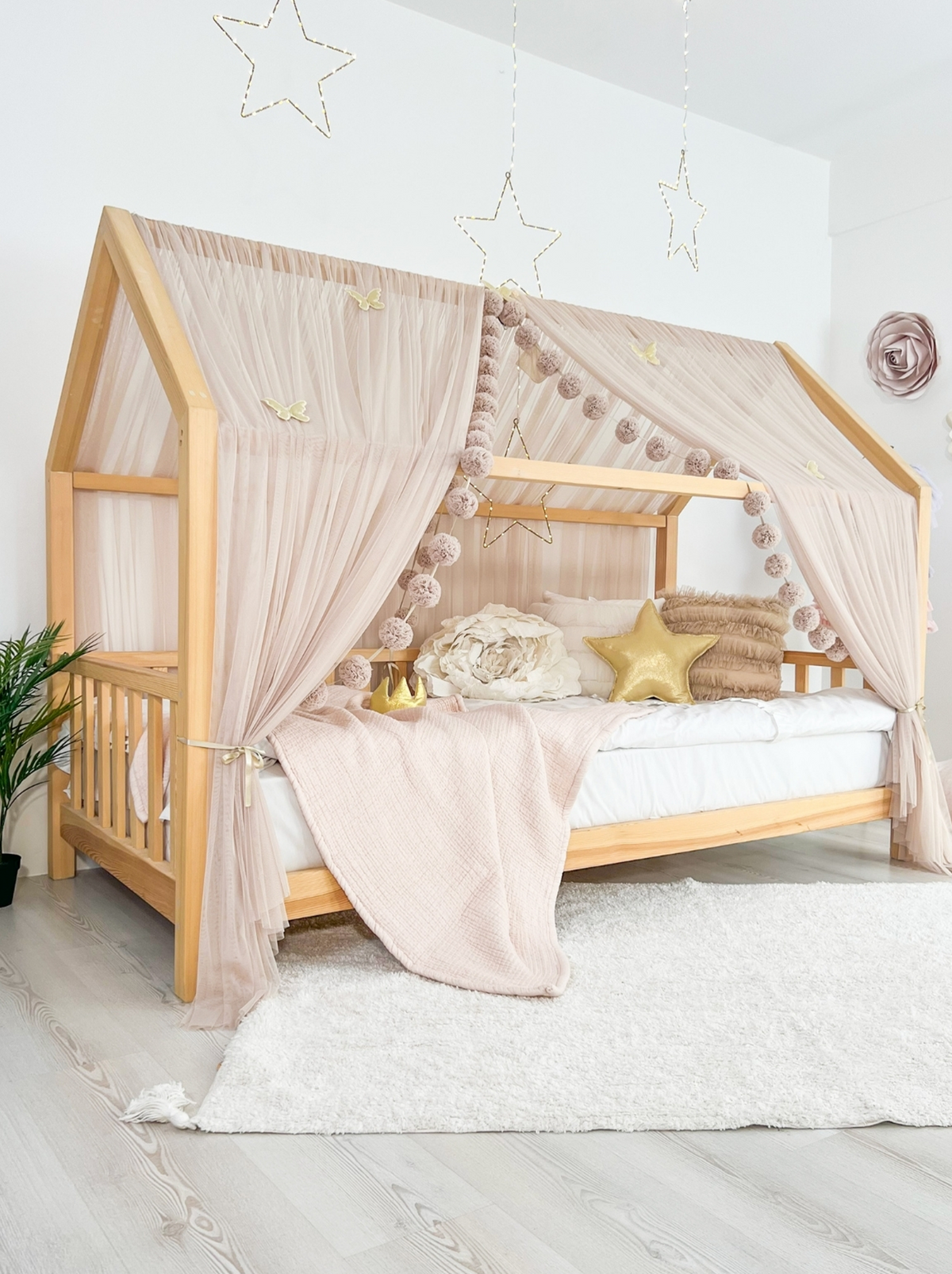 Montessori Bed Canopy Basic-Pinkish Stone