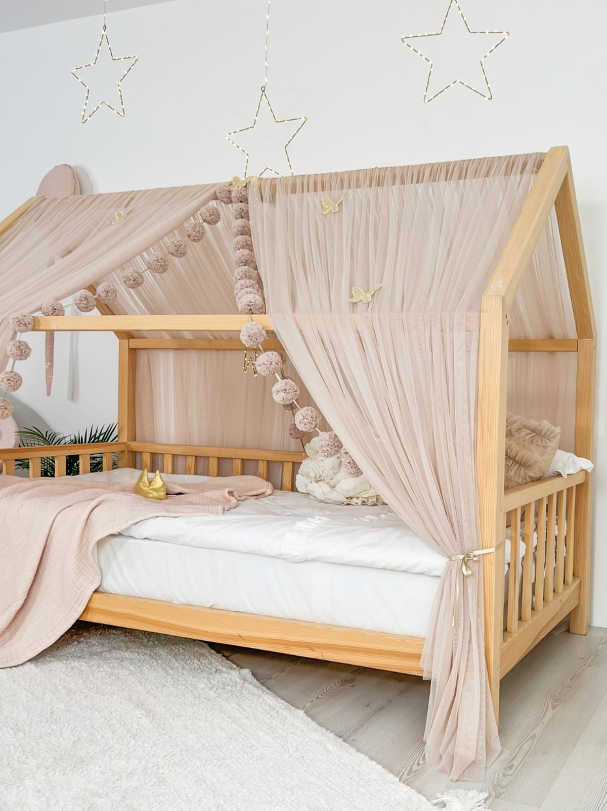 Montessori Bed Canopy Basic-Pinkish Stone