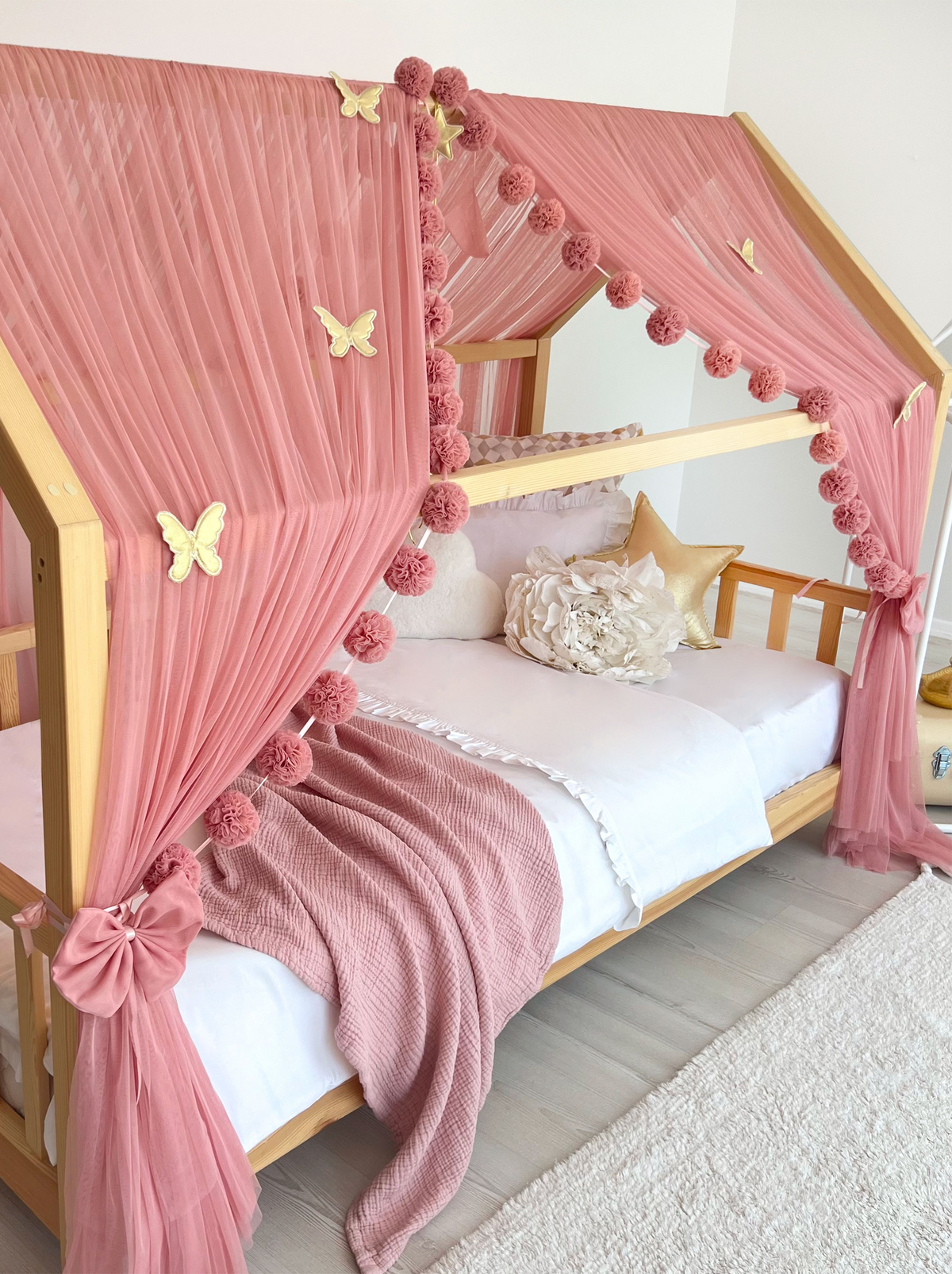 Montessori Bed Canopy Basic-Blush