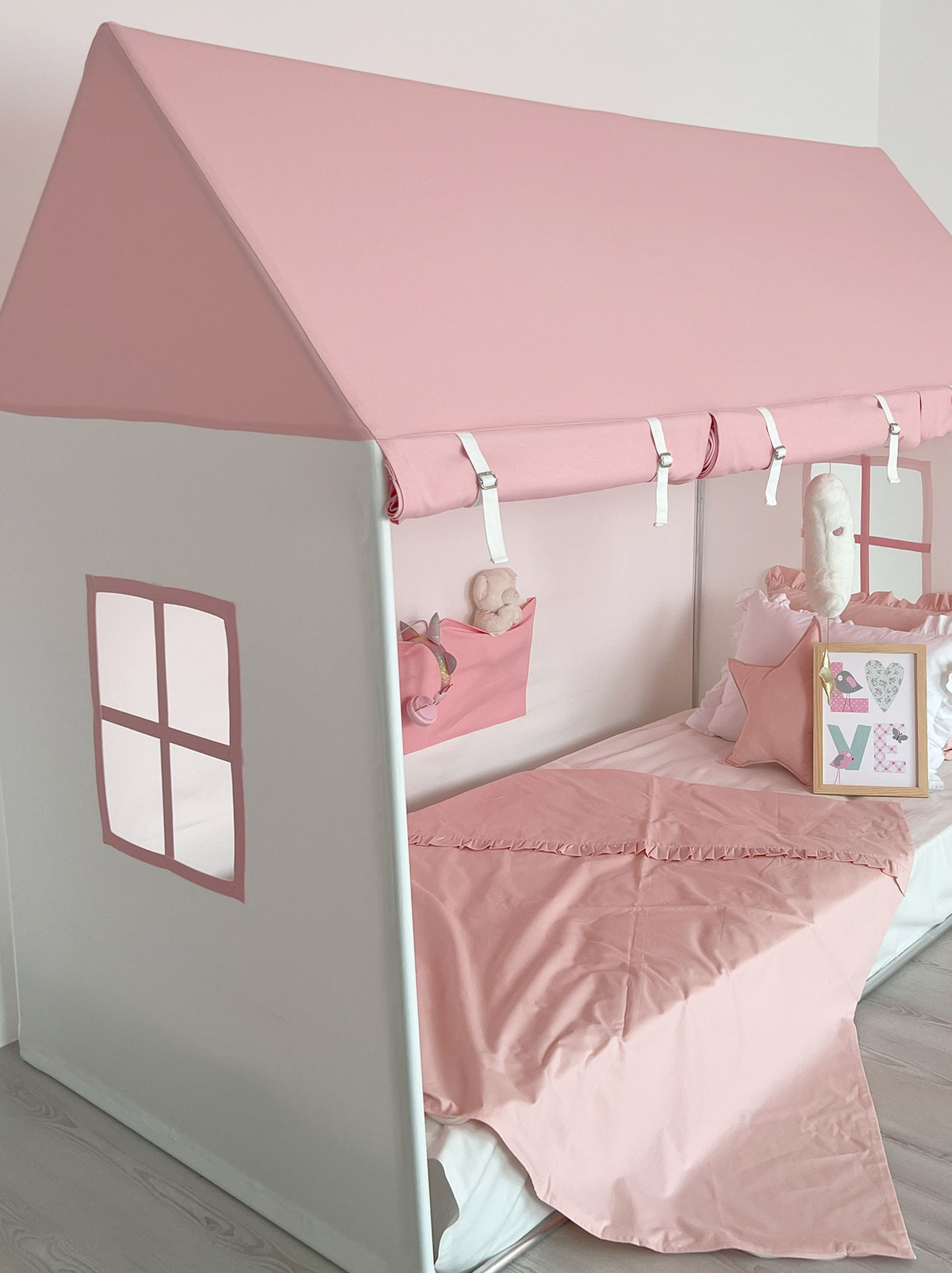 Playhouse-Twin Size Pink With Curtains