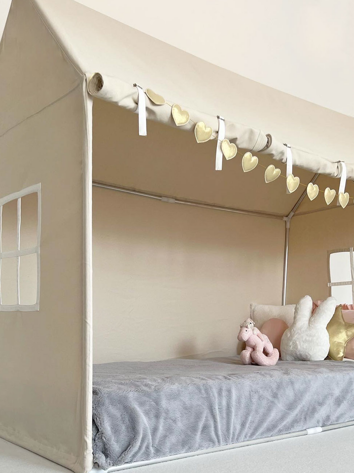 Playhouse-Twin Size Natural With Curtains