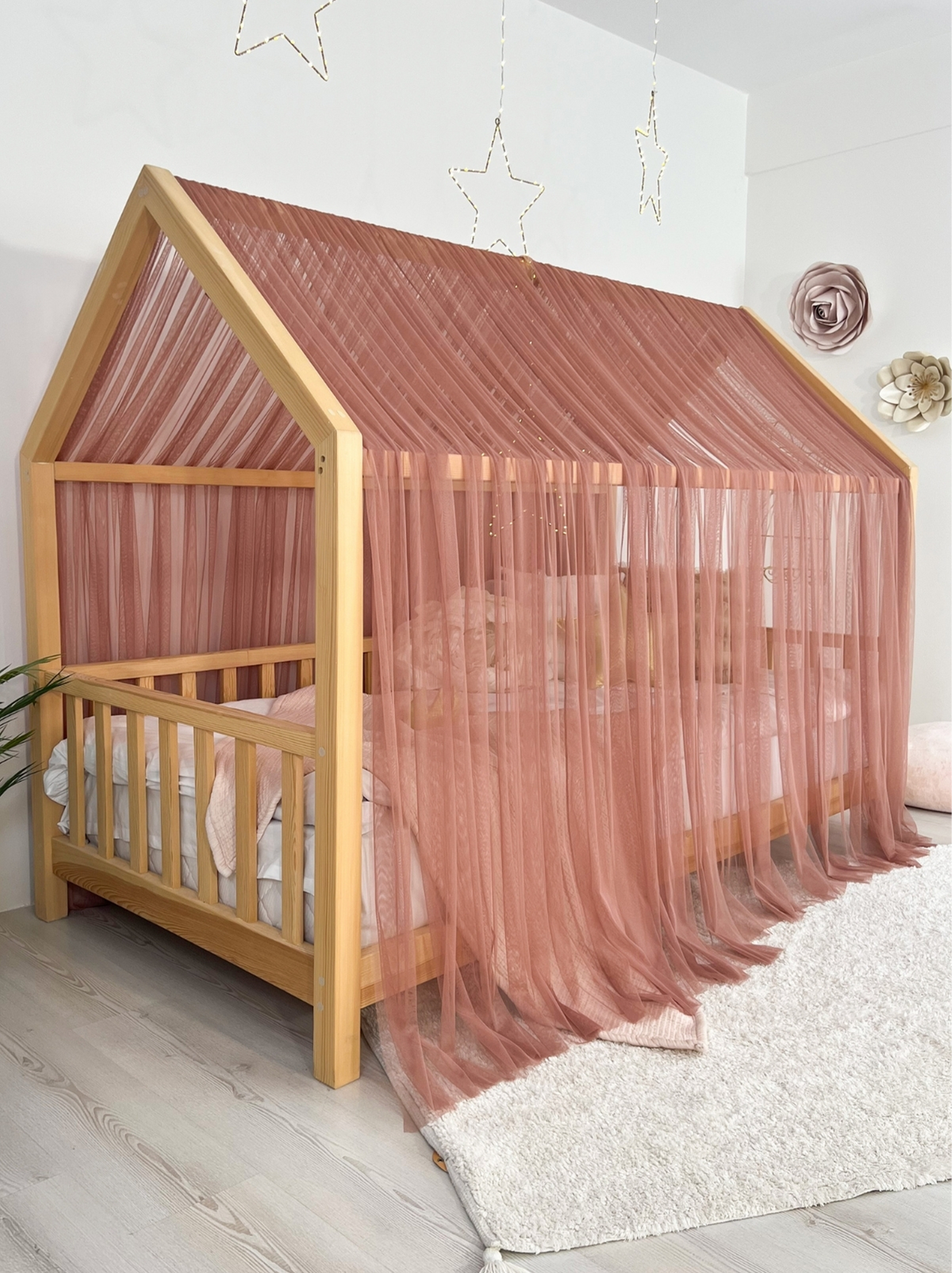 Montessori Bed Canopy Basic-Pinkish Brown