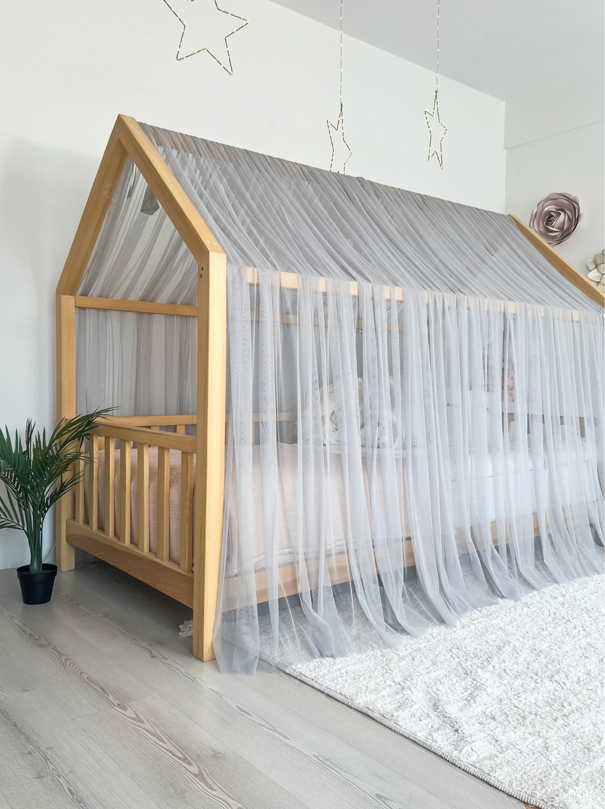 Montessori Bed Canopy Basic-Grey
