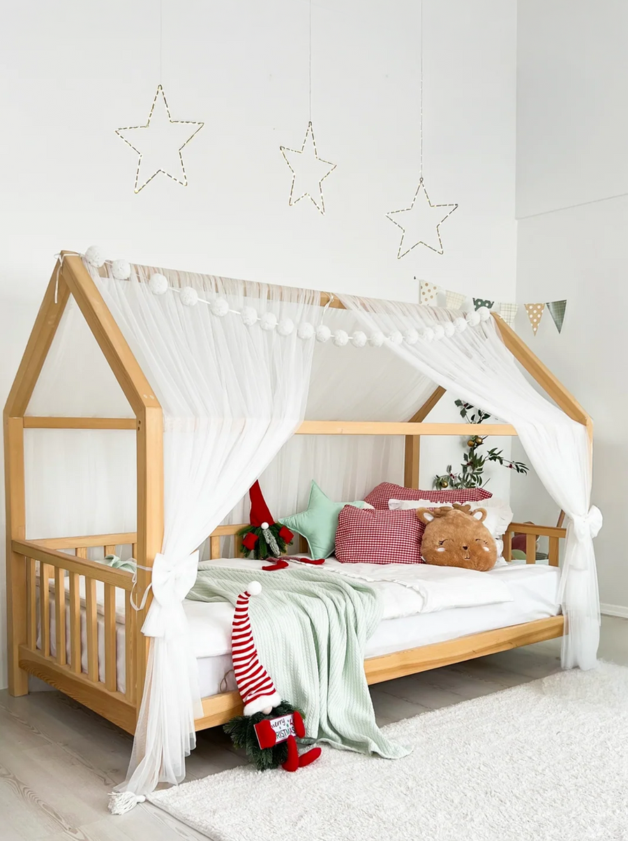 Montessori Bed Canopy Basic-White