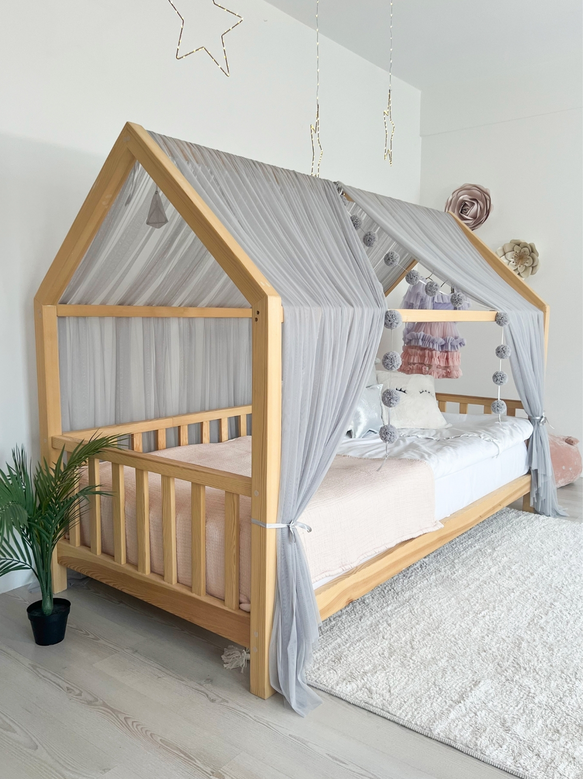 Montessori Bed Canopy Basic-Grey