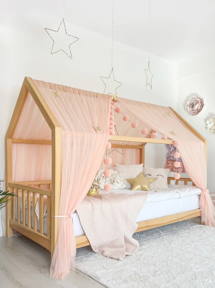 Montessori Bed Canopy Basic-Salmon