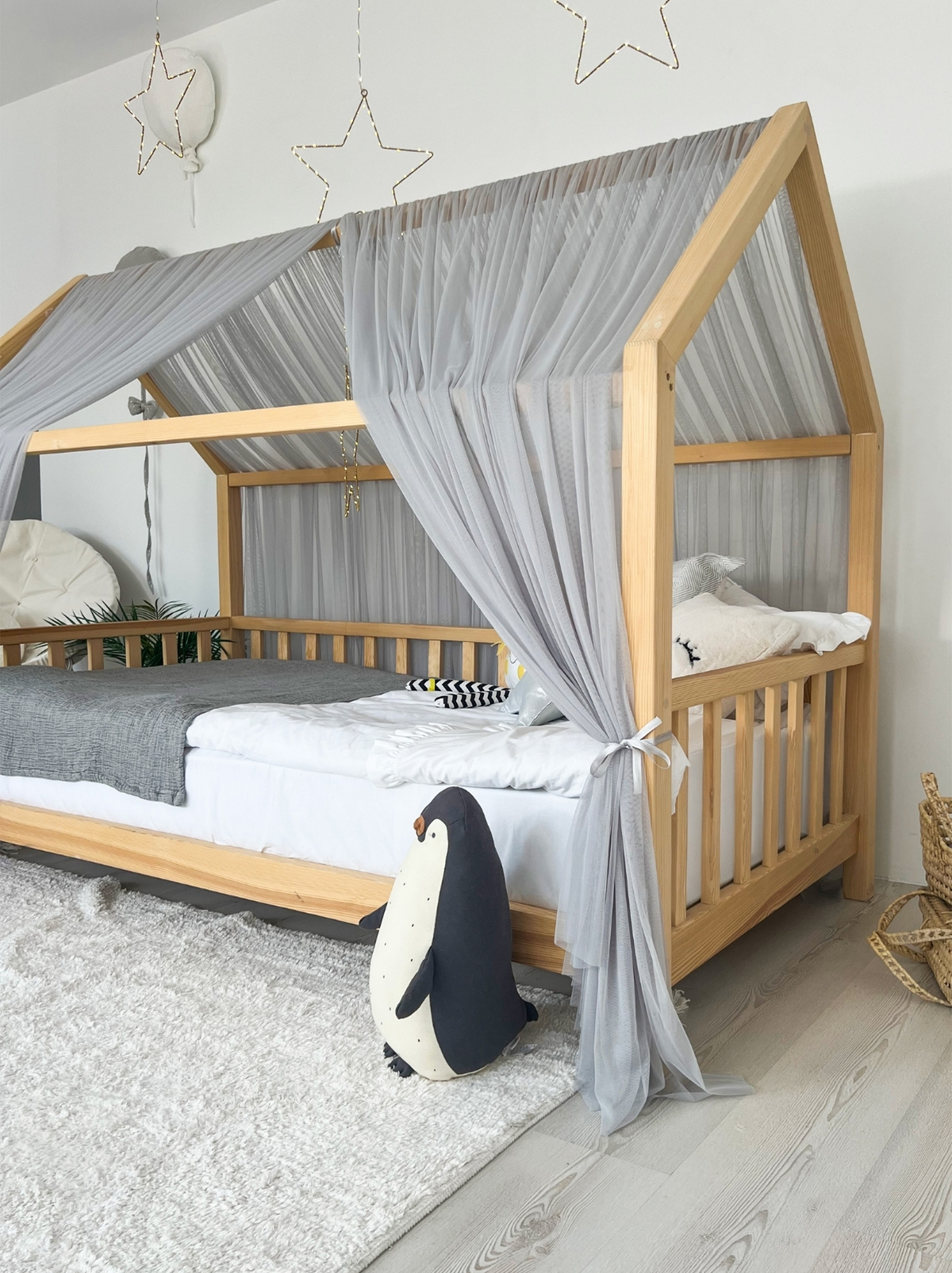Montessori Bed Canopy Basic-Grey