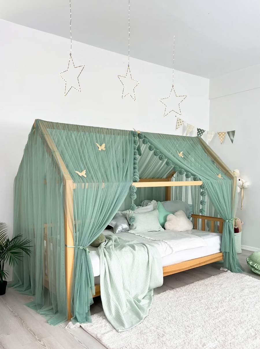 Montessori Bed Canopy Deluxe-Sage Green