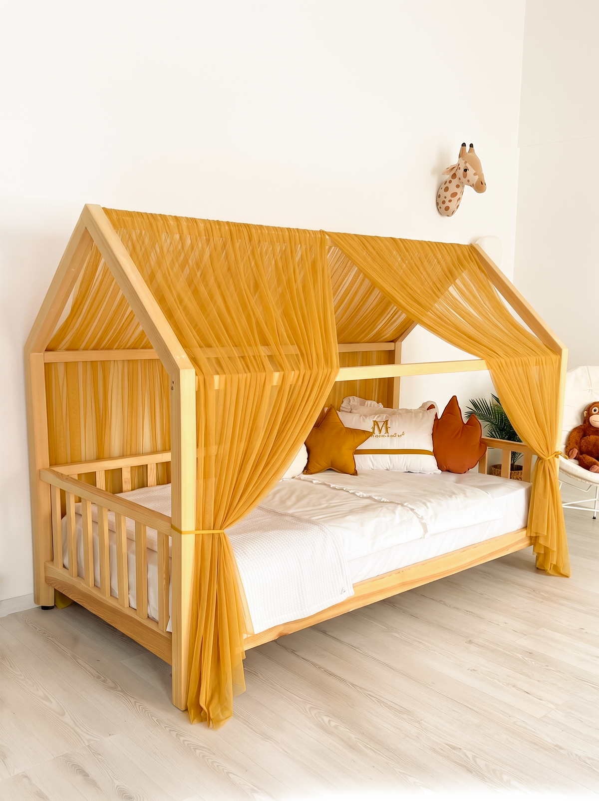 Montessori Bed Canopy Basic-Mustard