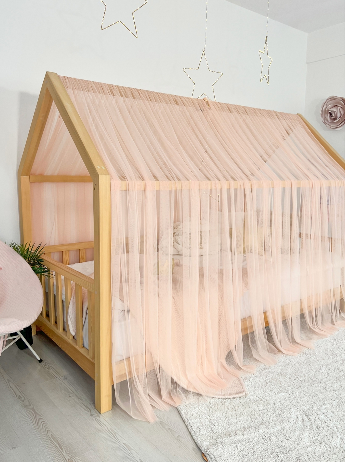 Montessori Bed Canopy Basic-Salmon