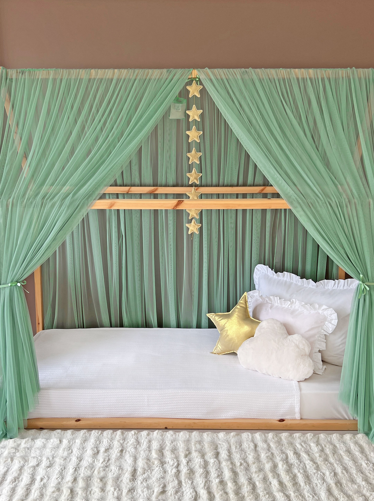 Montessori Bed Canopy Basic-Sage Green