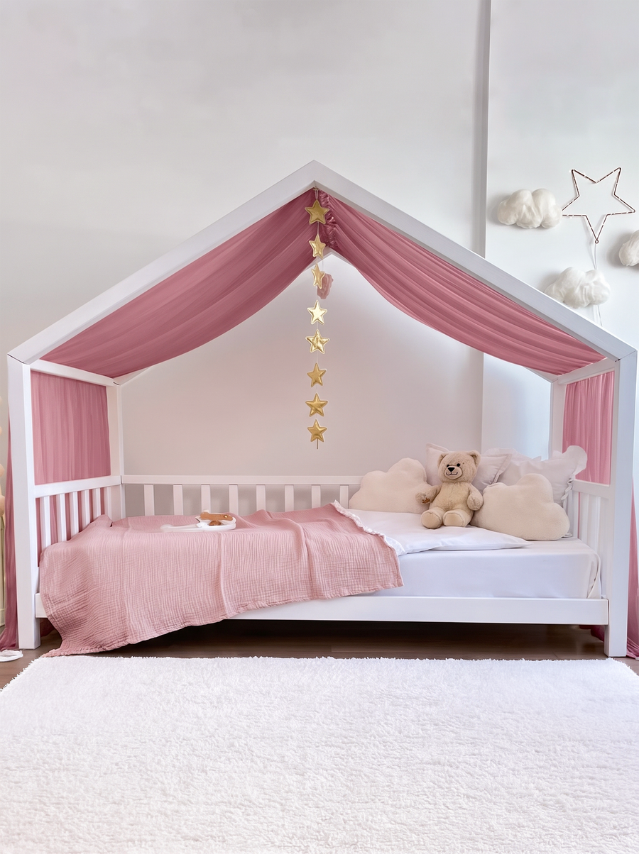 Montessori Bed Canopy Basic-Dusty Rose