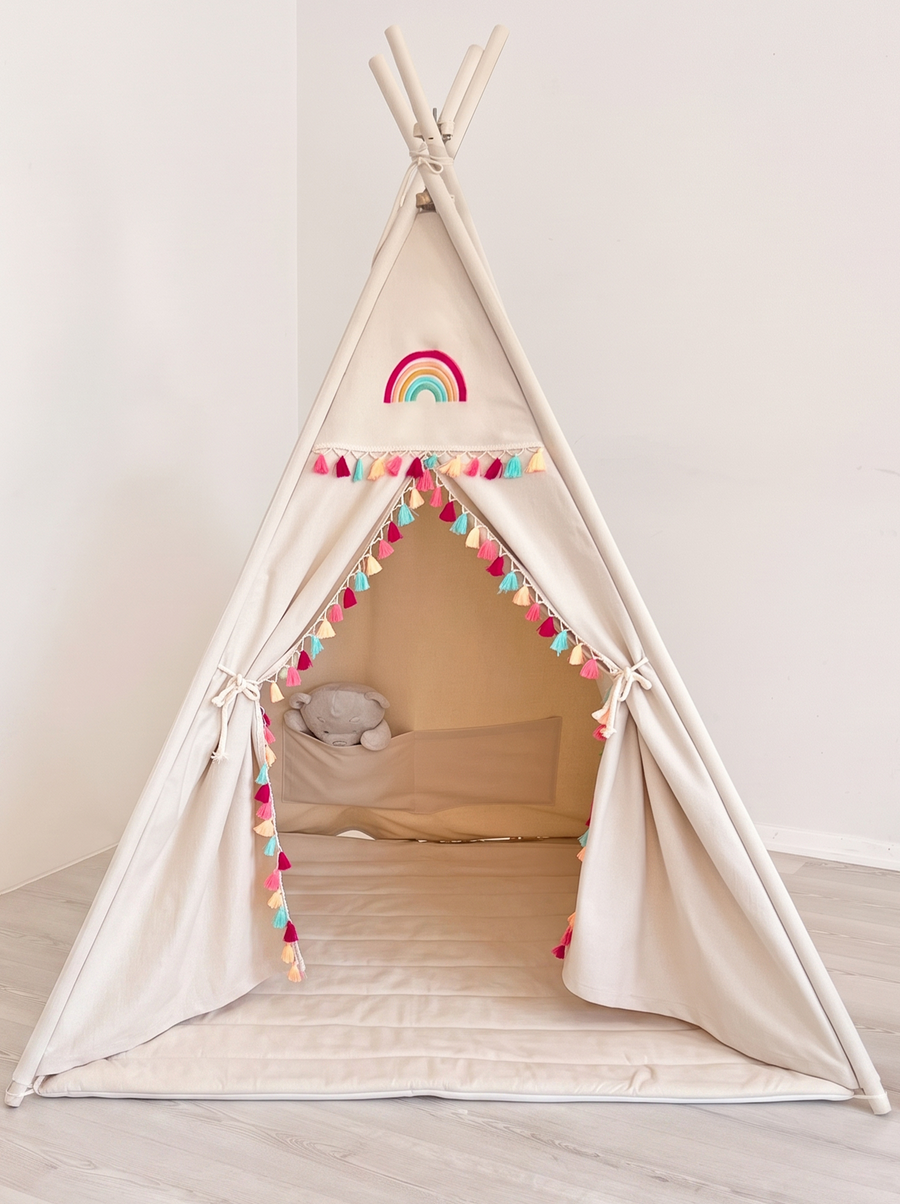 PLAY TENT RAINBOW NATURAL