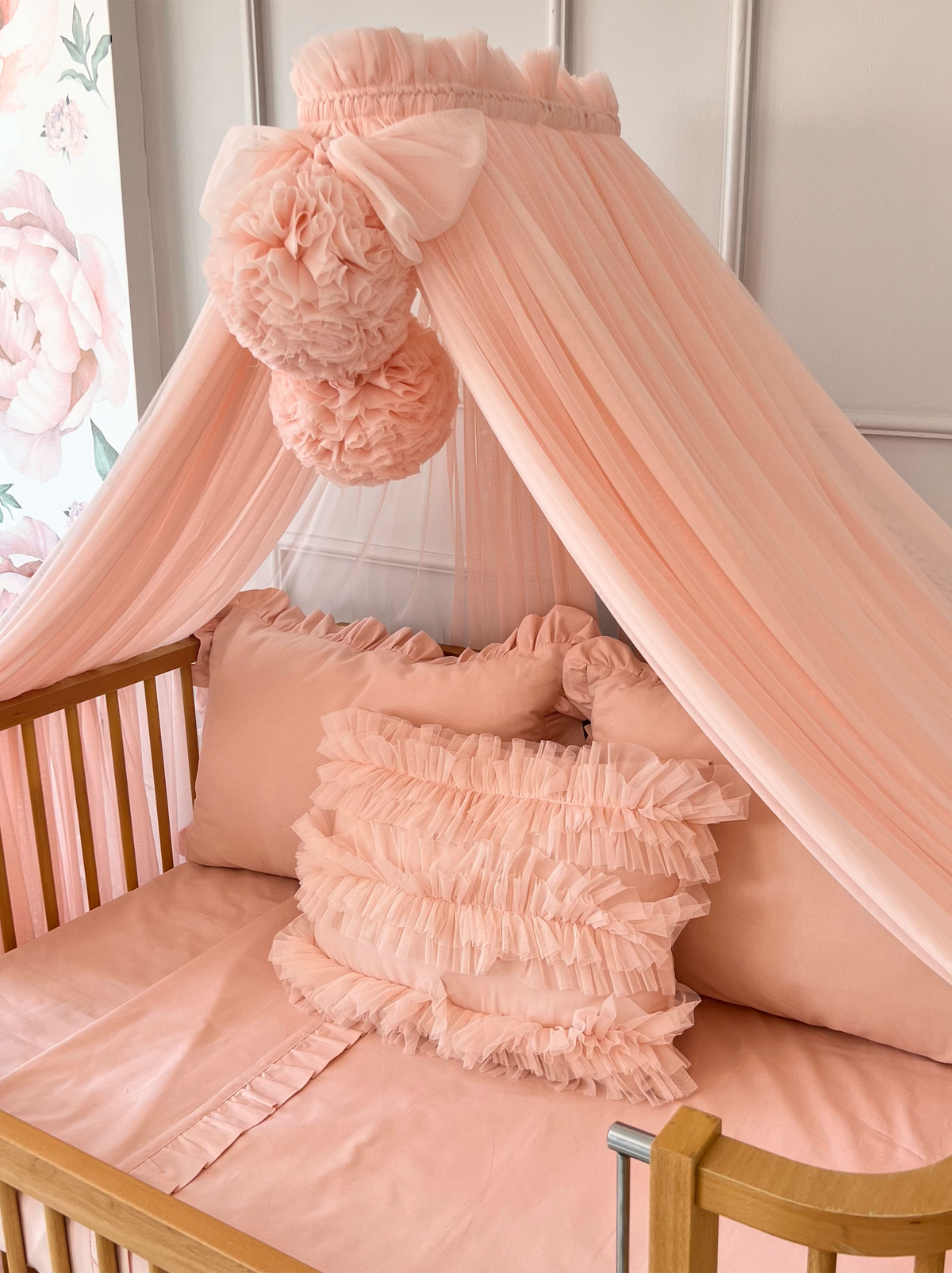 Crib Canopy-Baby Pink