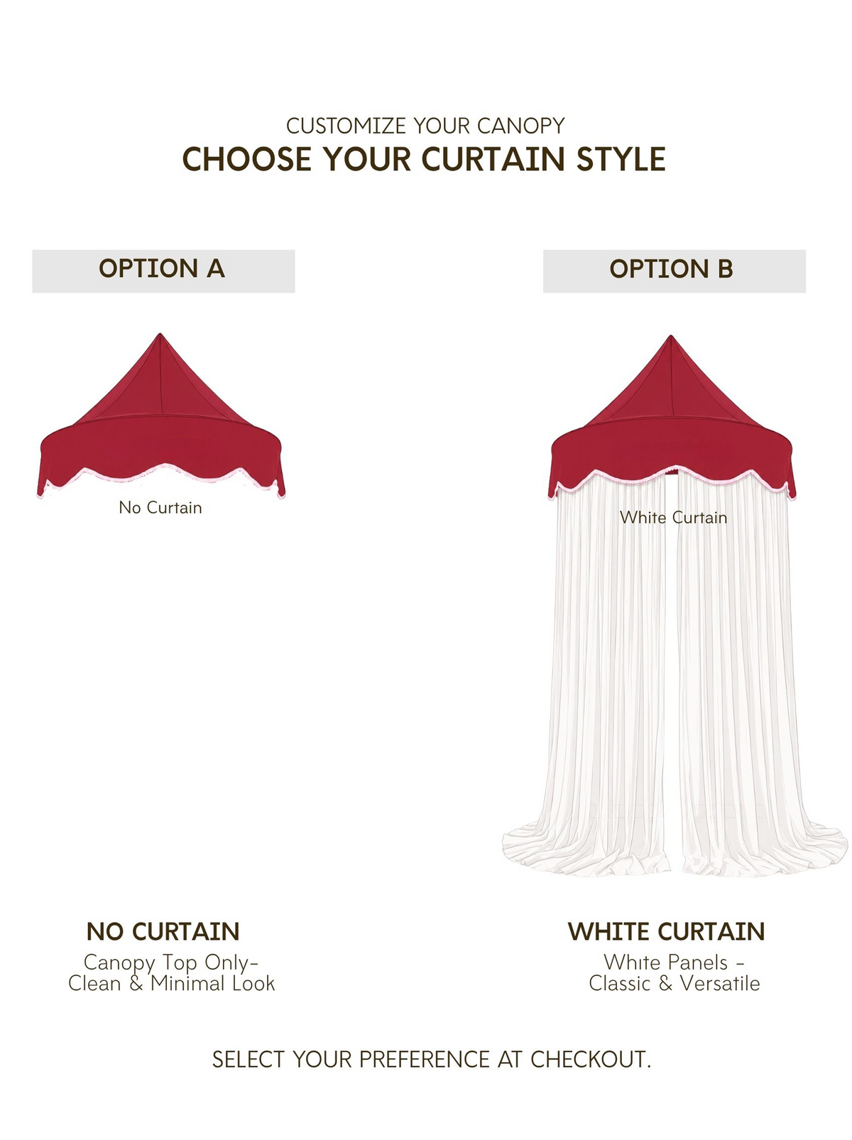 Half Moon Canopy-Pink White