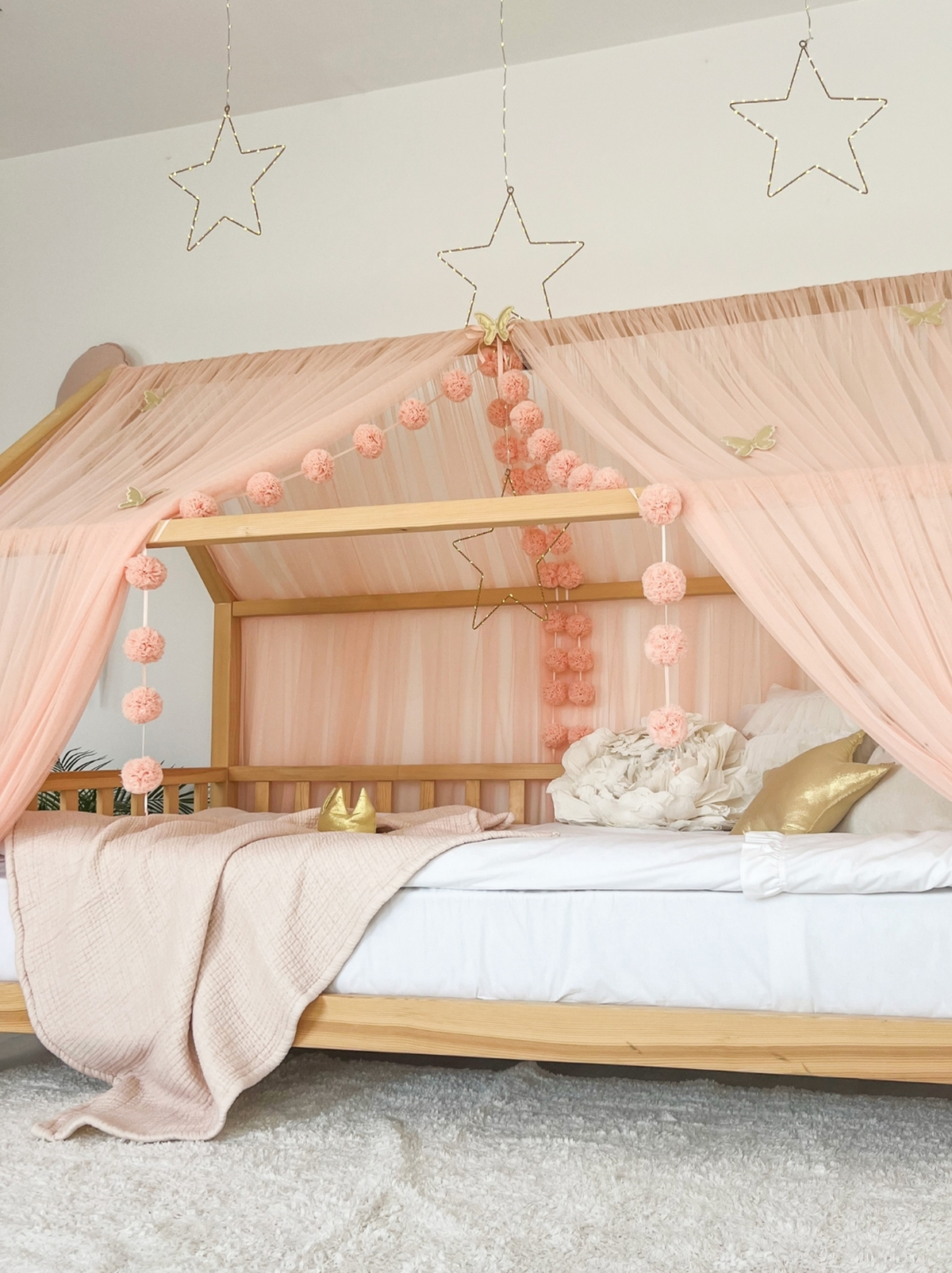 Montessori Bed Canopy Basic-Salmon