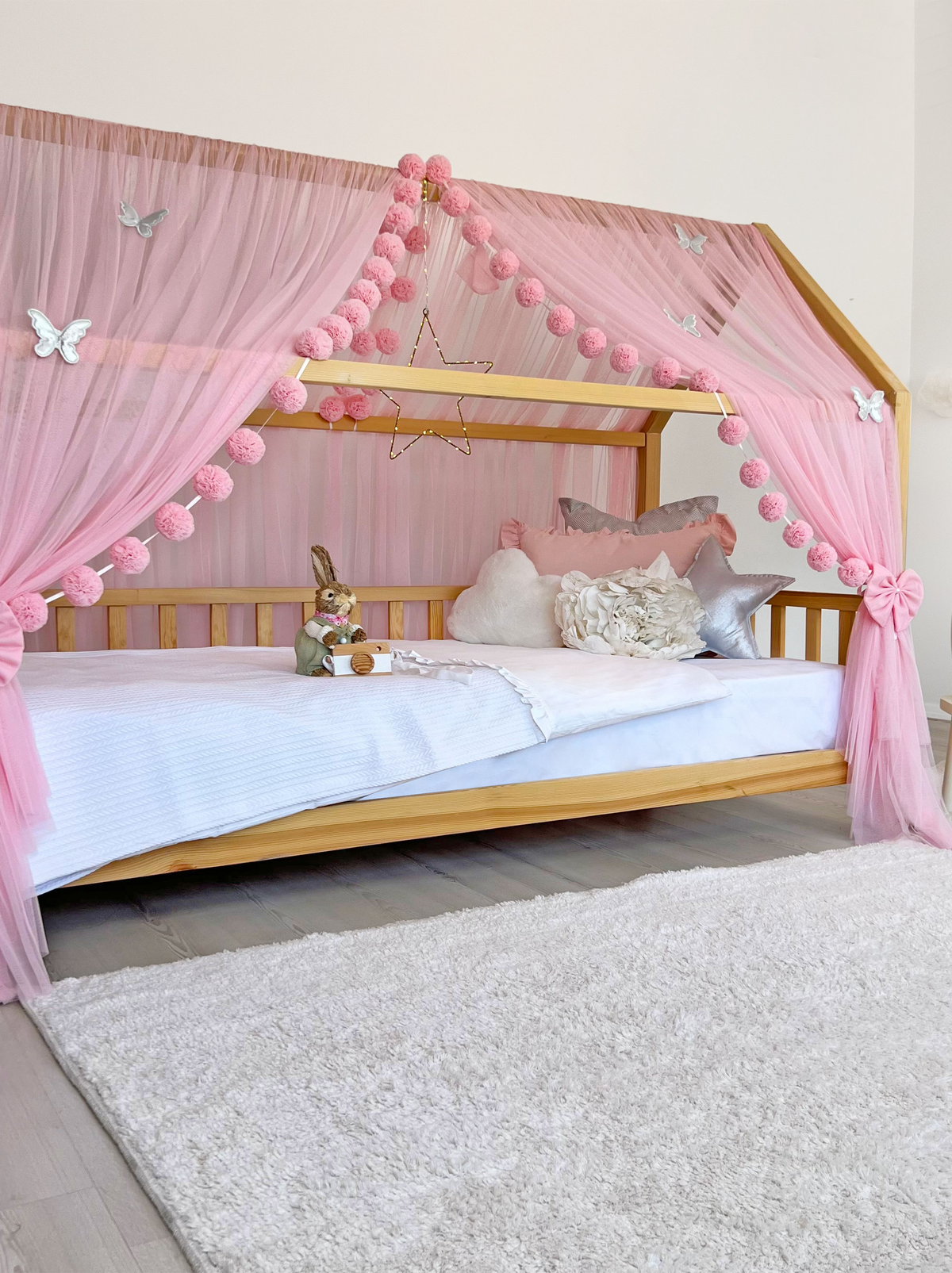 Montessori Bed Canopy Basic-Pink