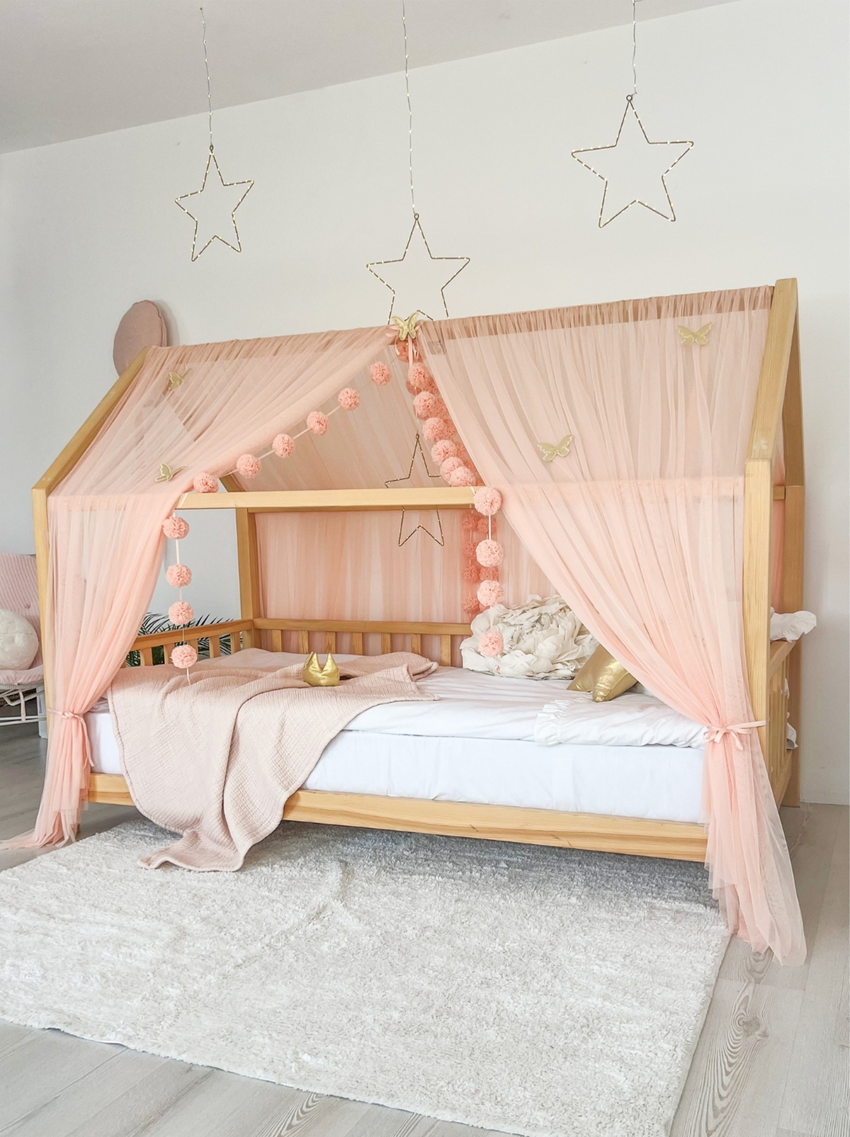 Montessori Bed Canopy Basic-Salmon