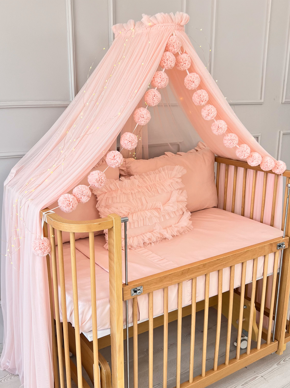 Crib Canopy-Baby Pink