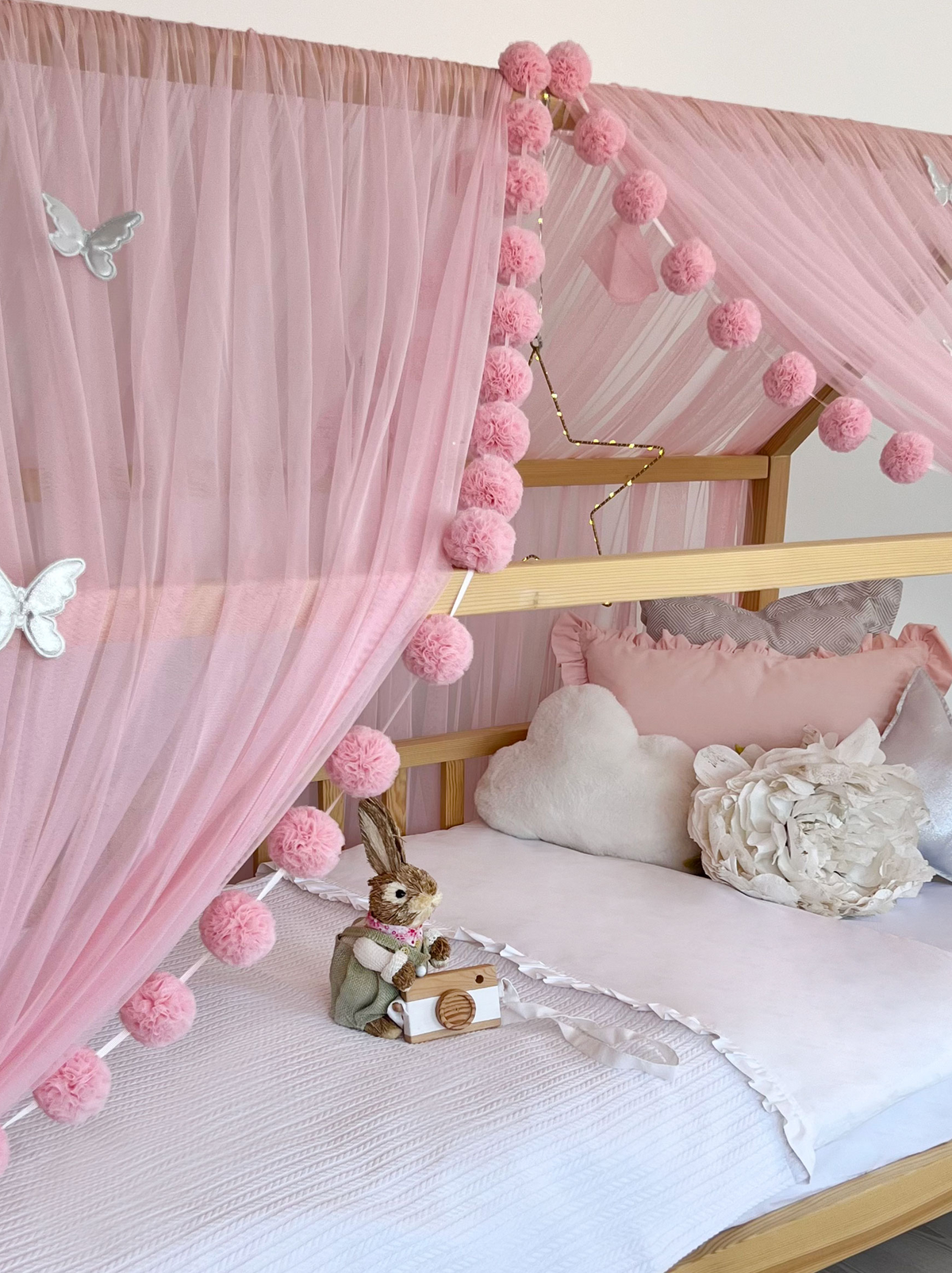 Montessori Bed Canopy Basic-Pink