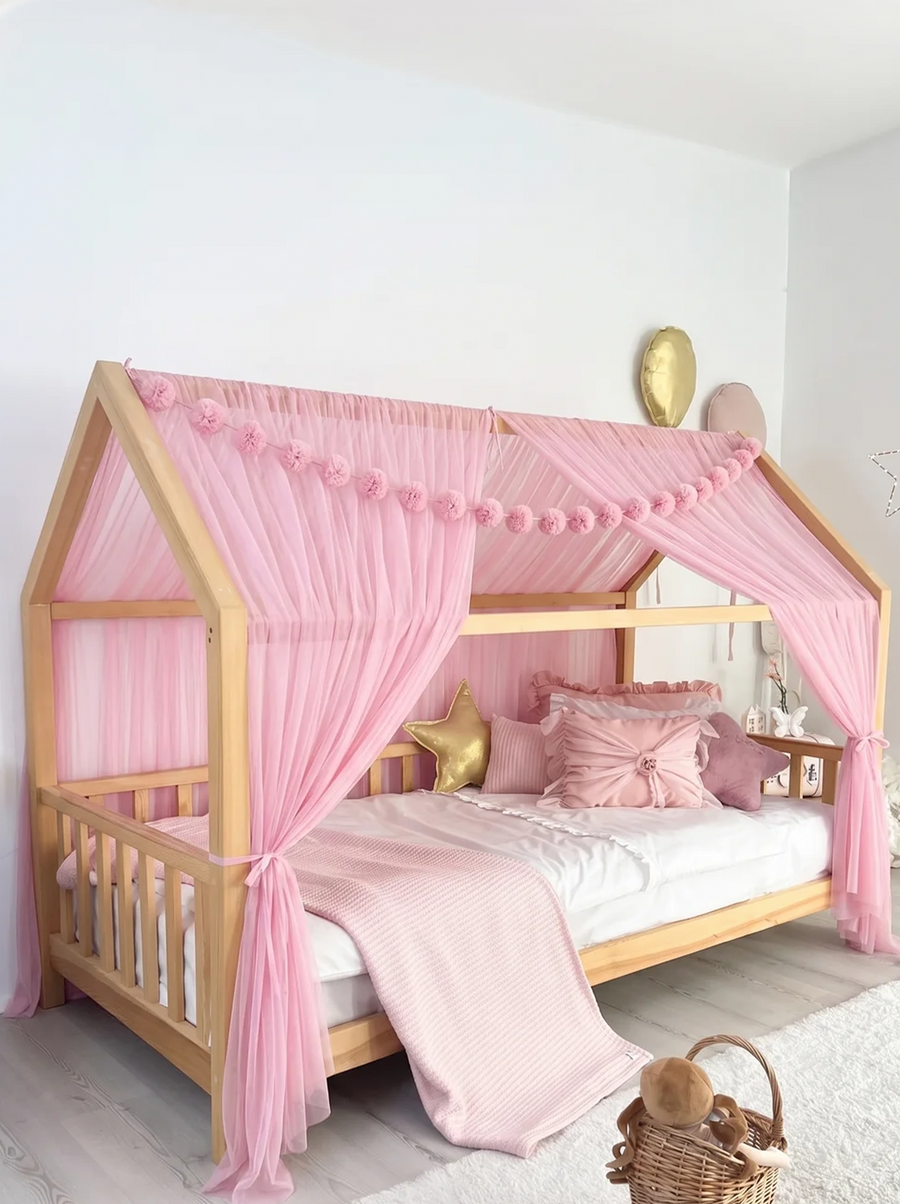Montessori Bed Canopy Basic-Pink