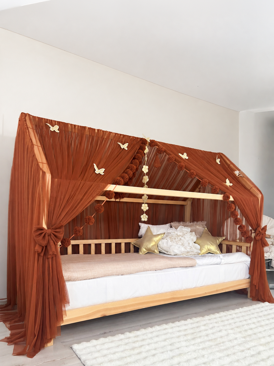 Montessori Bed Canopy Deluxe-Cinnamon