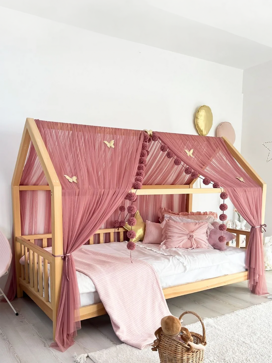 Montessori Bed Canopy Basic-Dusty Rose