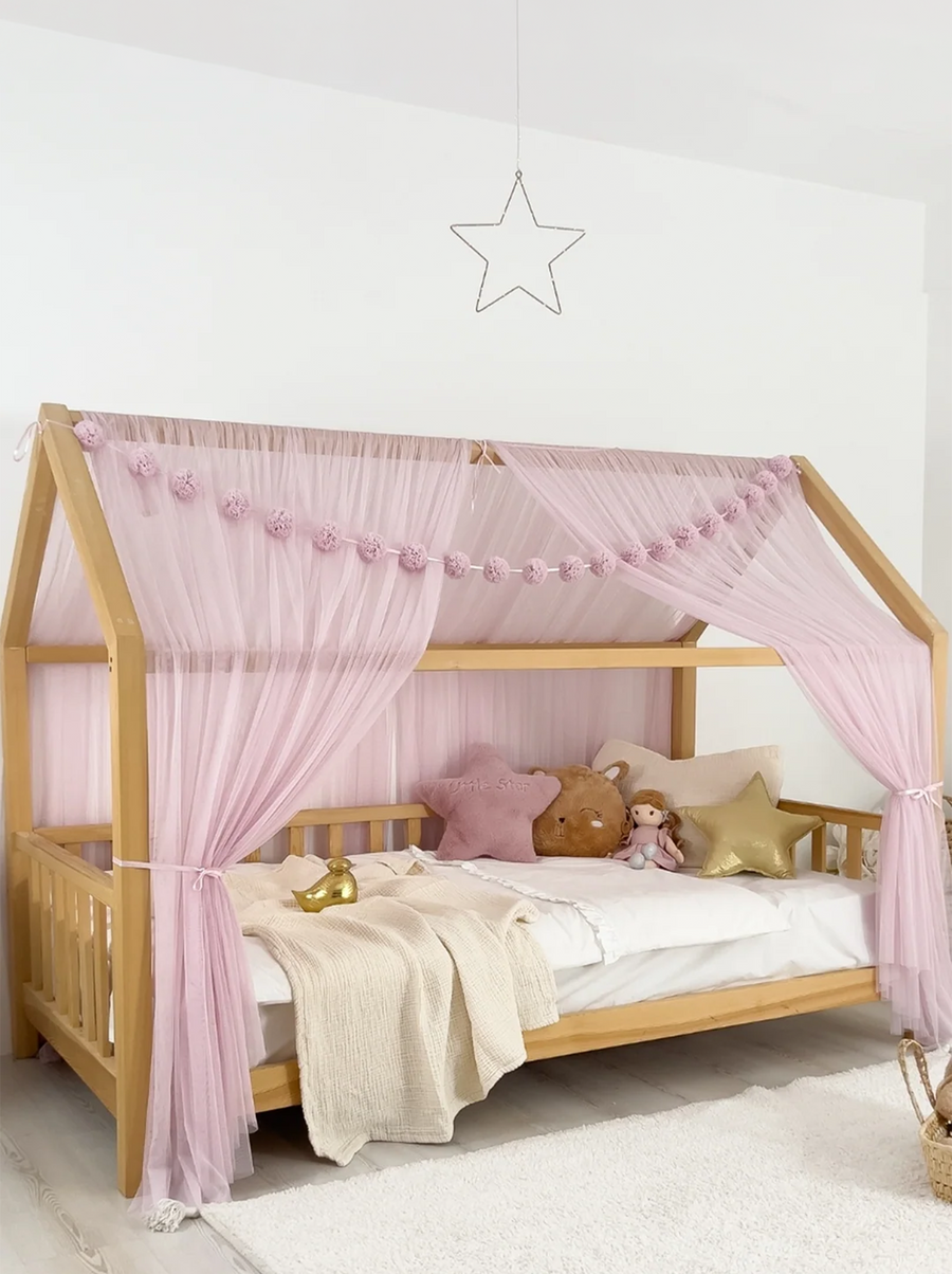 Montessori Bed Canopy Basic-Baby Lilac