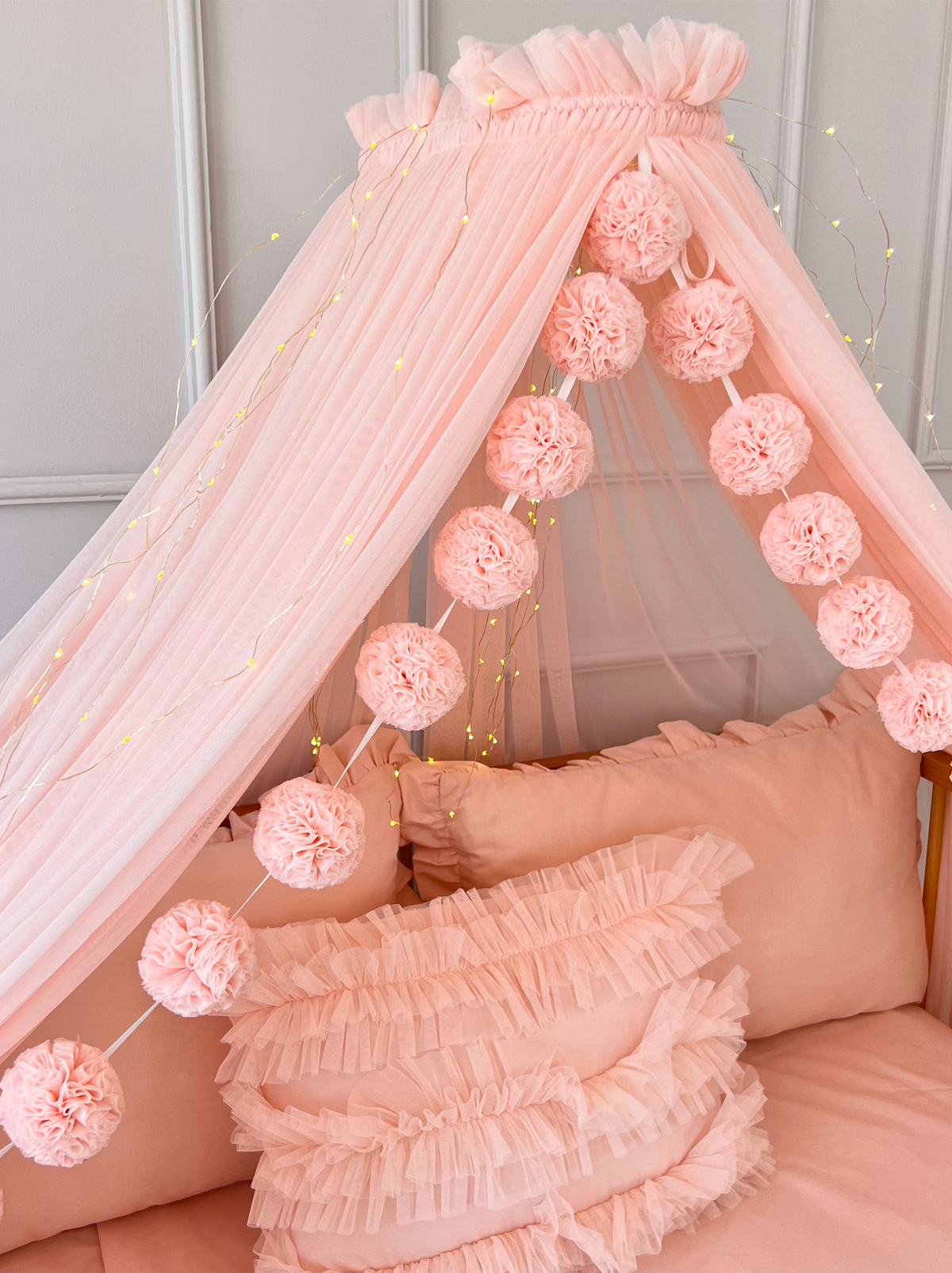 Crib Canopy-Baby Pink
