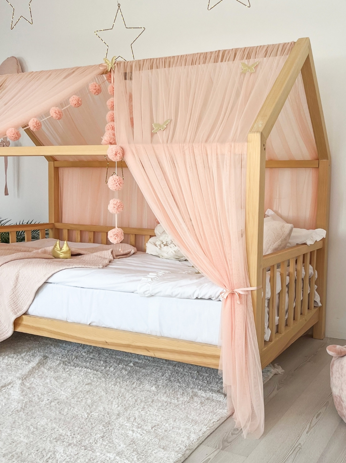 Montessori Bed Canopy Basic-Salmon