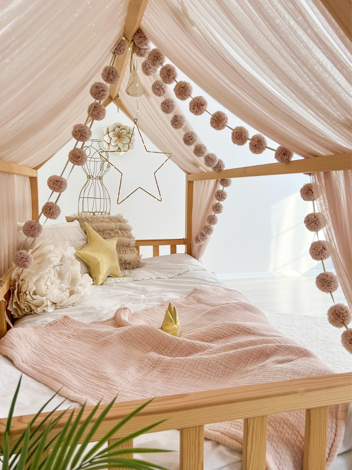 Montessori Bed Canopy Basic-Pinkish Stone