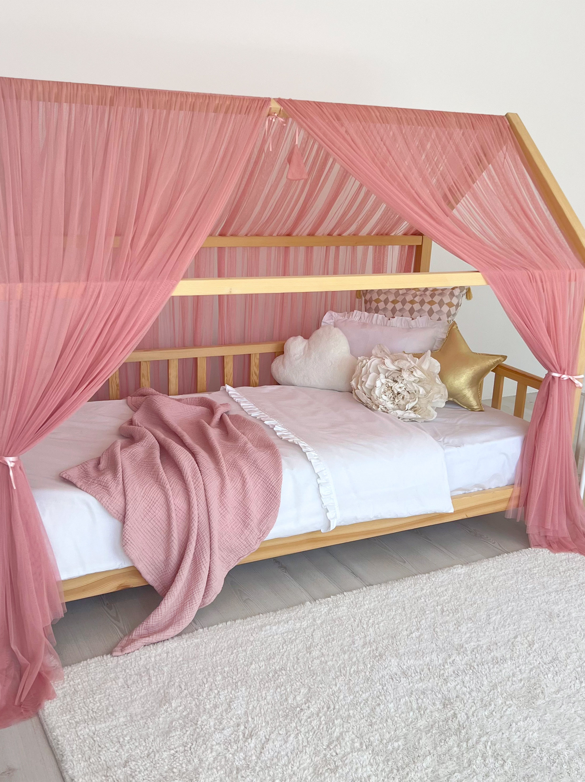 Montessori Bed Canopy Basic-Blush