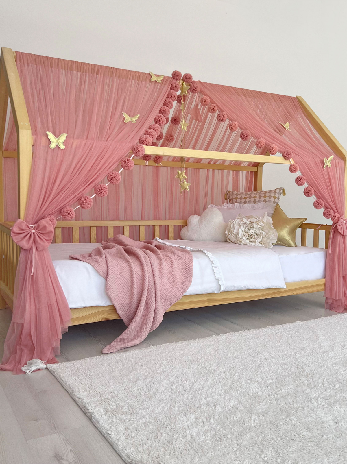 Montessori Bed Canopy Basic-Blush