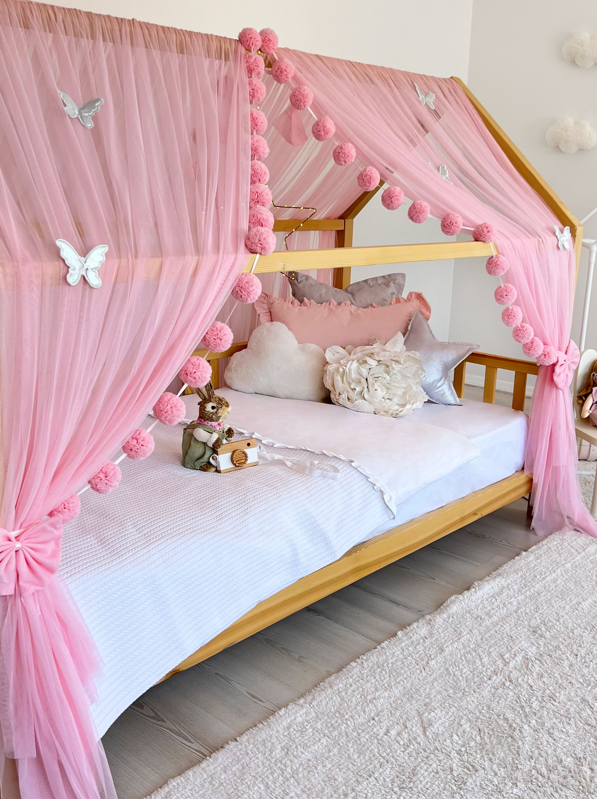 Montessori Bed Canopy Basic-Pink