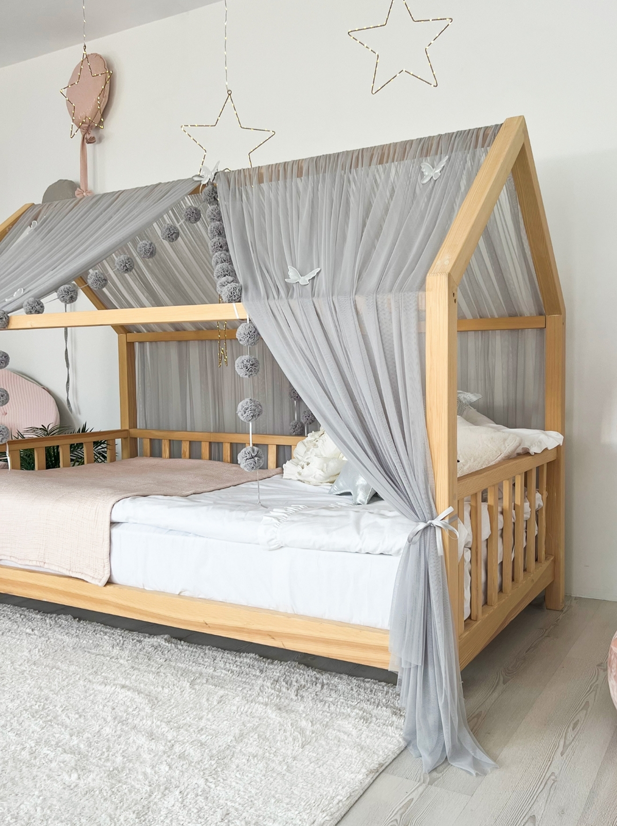 Montessori Bed Canopy Basic-Grey